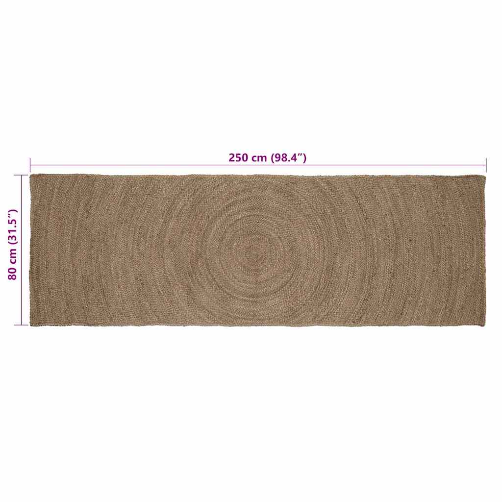 Bereichsteppiche Grau 80 x 250 cm Jute