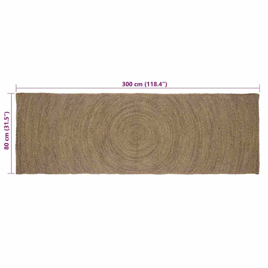 Bereichsteppiche Grau 80 x 300 cm Jute
