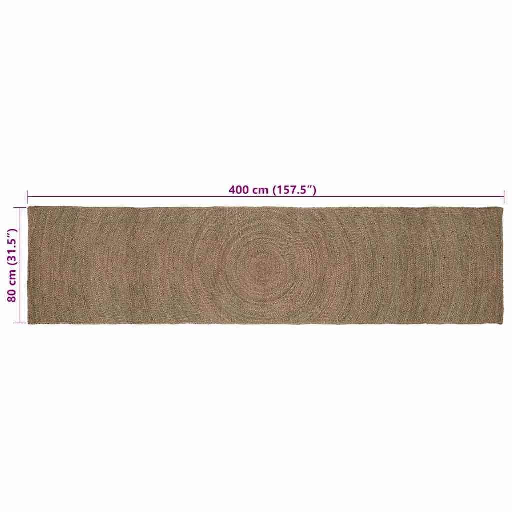 Bereichsteppiche Grau 80 x 400 cm Jute
