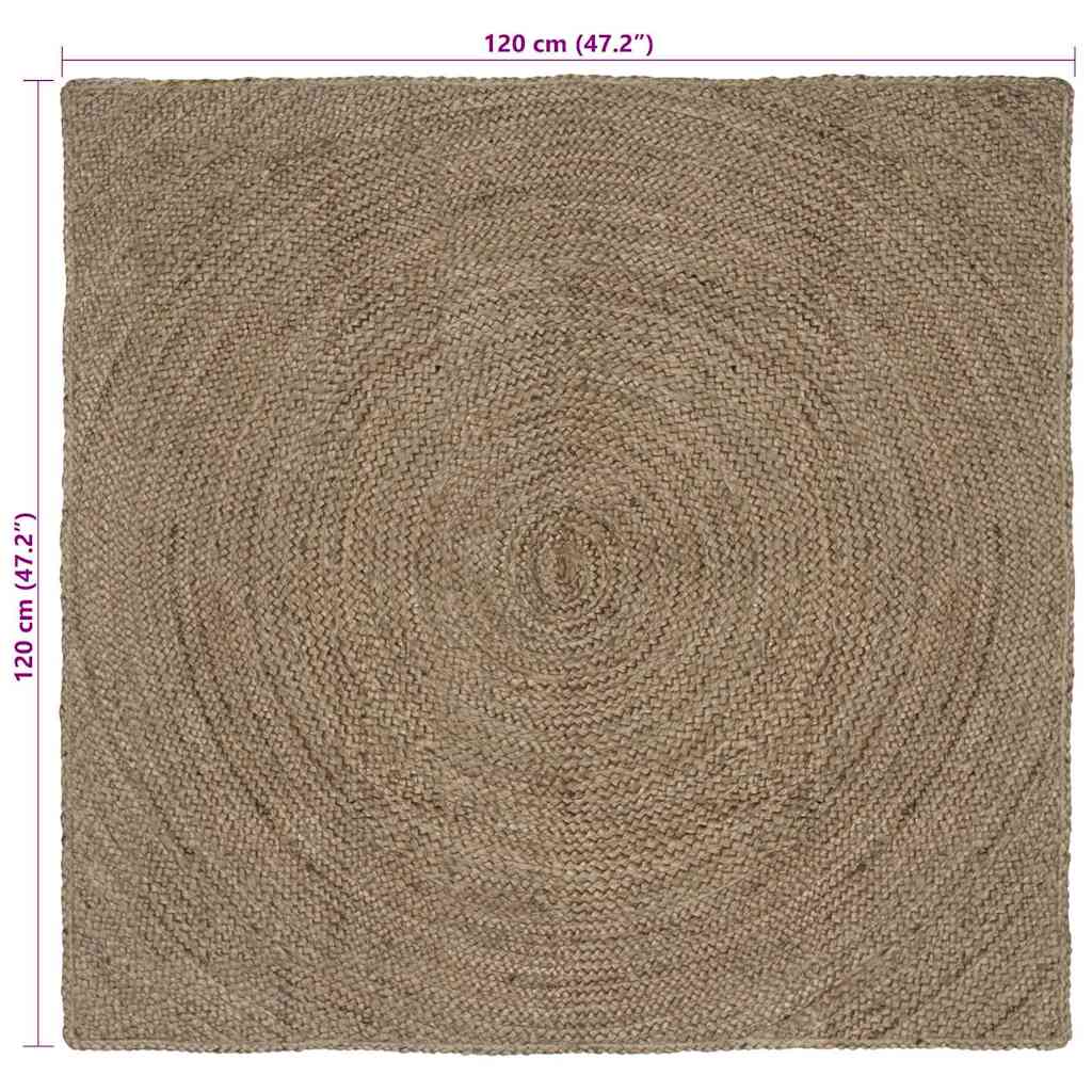 Bereichsteppiche Grau 120 x 120 cm Jute