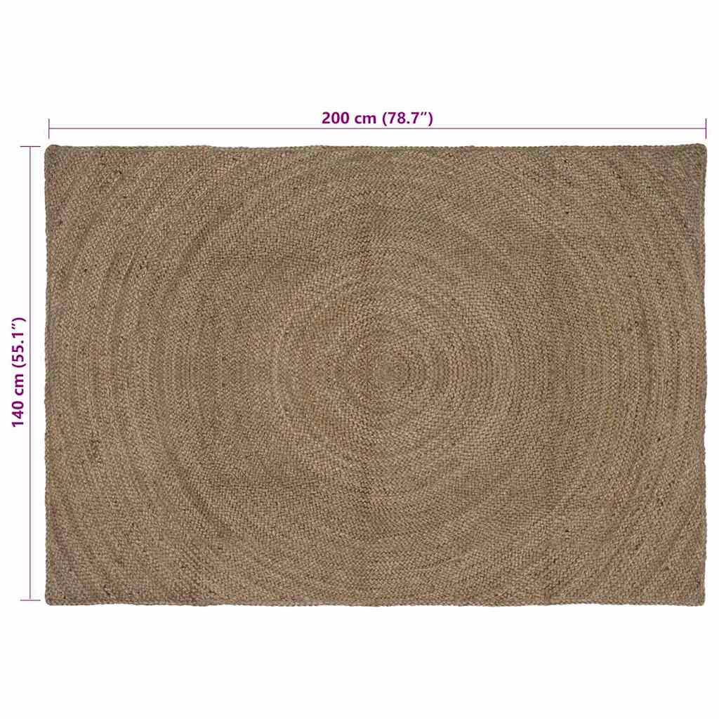 Bereichsteppiche Grau 140 x 200 cm Jute