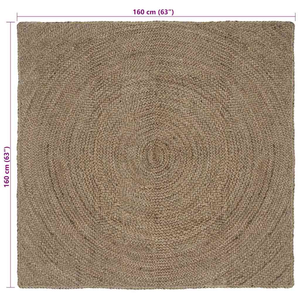 Bereichsteppiche Grau 160 x 160 cm Jute