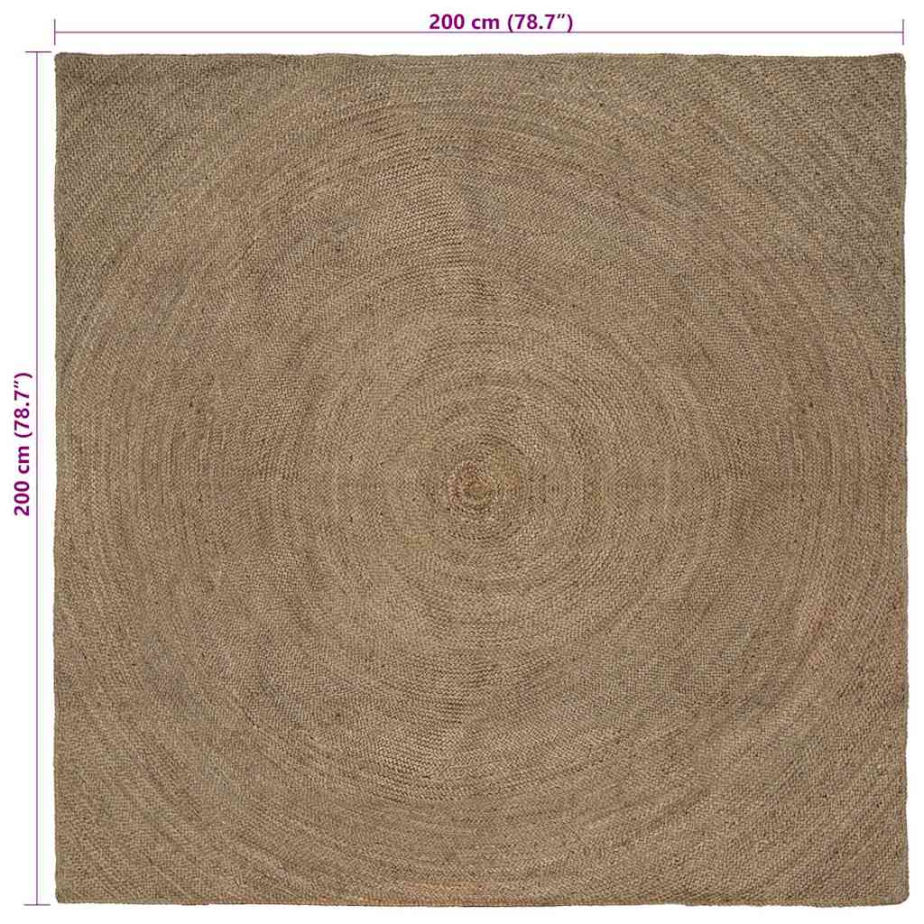 Bereichsteppiche Grau 200 x 200 cm Jute