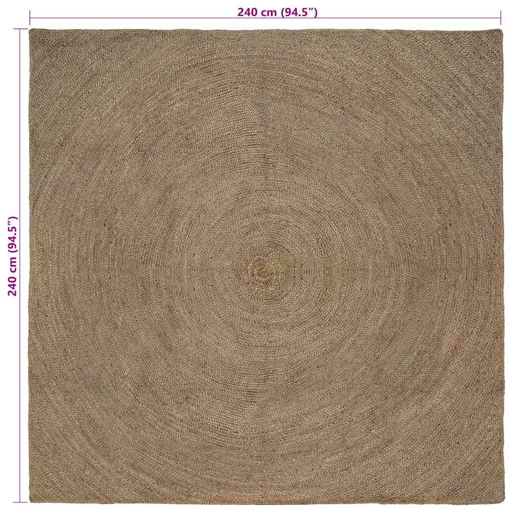 Bereichsteppiche Grau 240 x 240 cm Jute