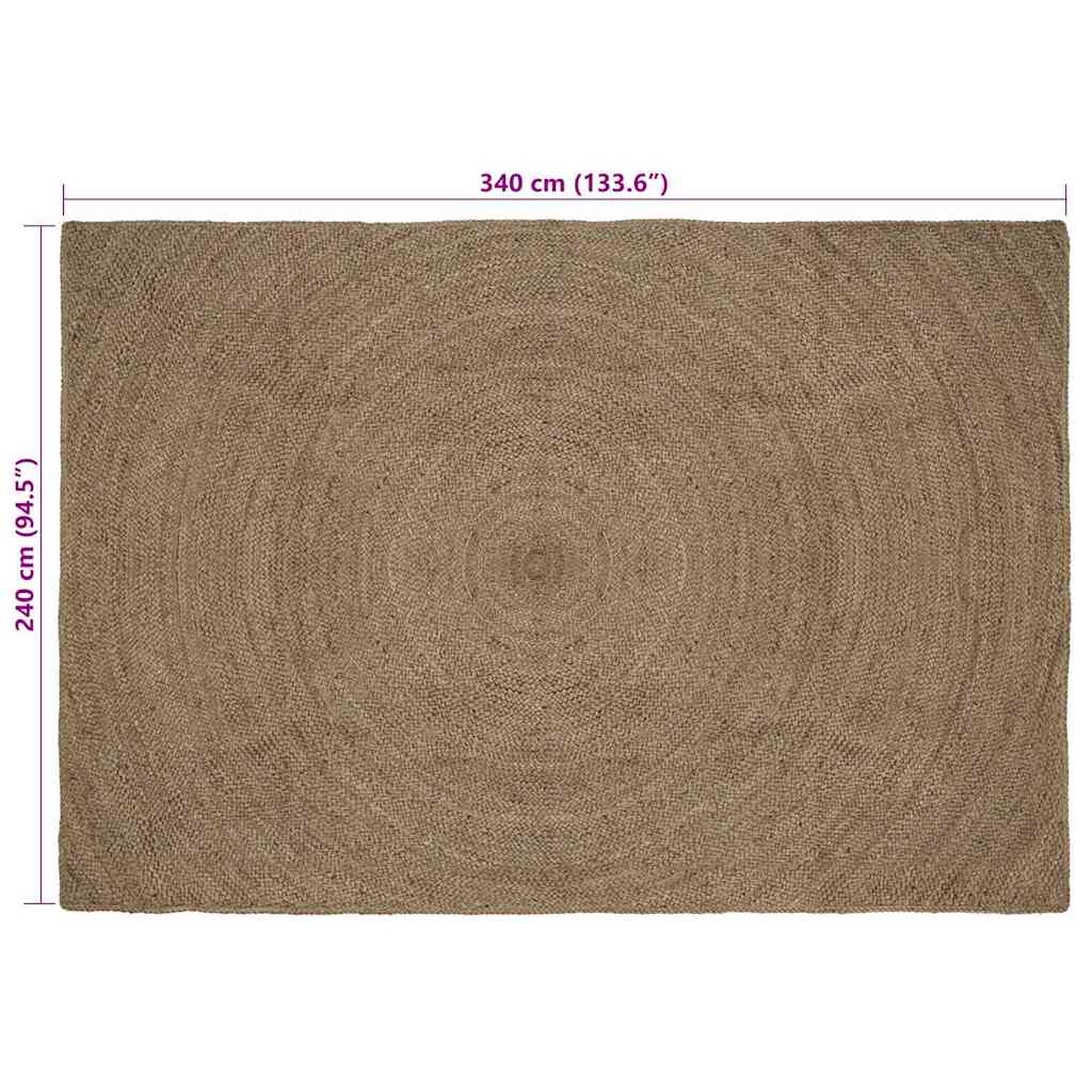 Bereichsteppiche Grau 240 x 340 cm Jute