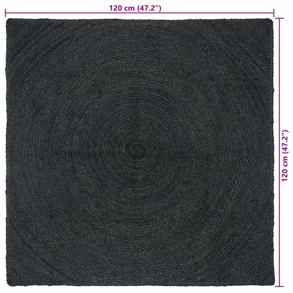 Bereichsteppiche Dunkelgrau 120 x 120 cm Jute