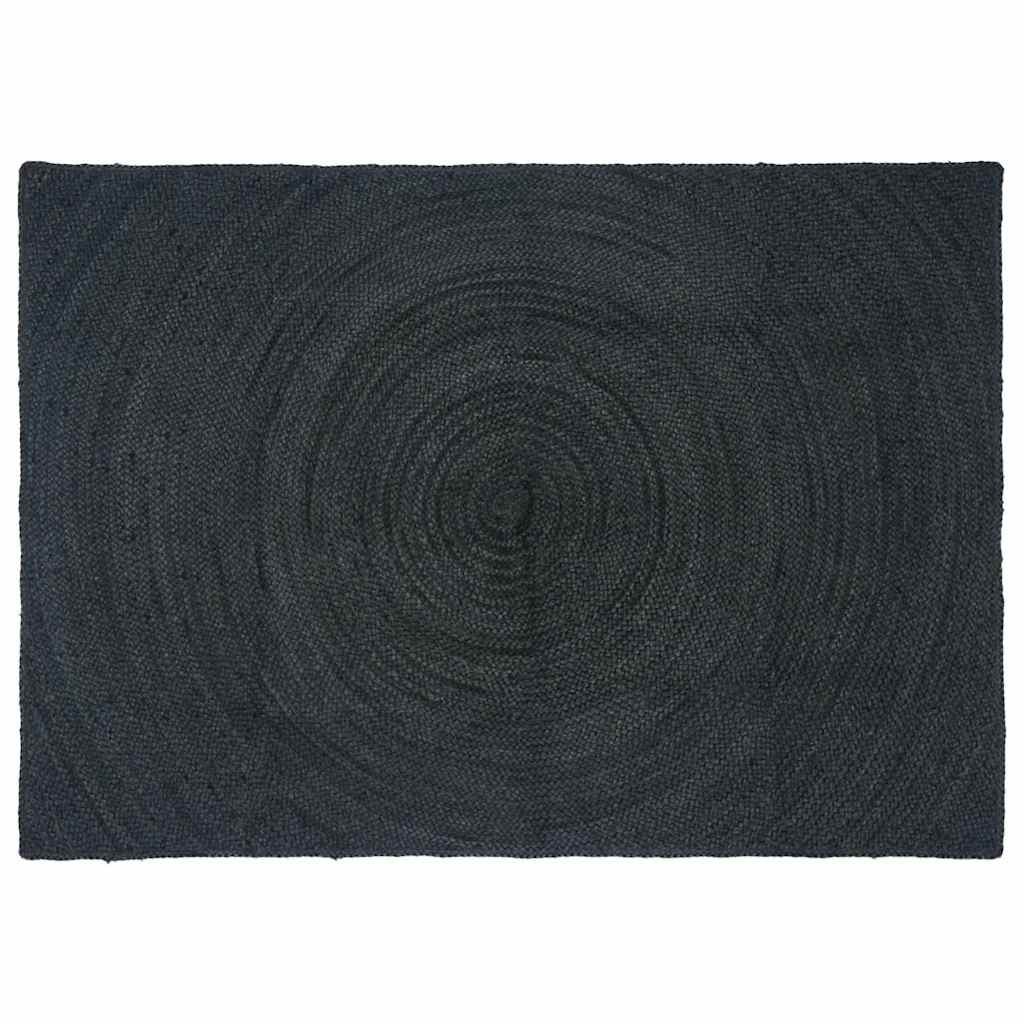 Bereichsteppiche Dunkelgrau 140 x 200 cm Jute