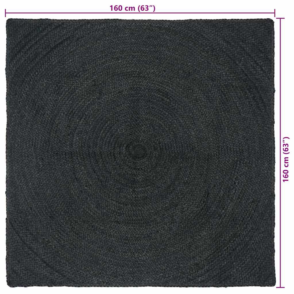 Bereichsteppiche Dunkelgrau 160 x 160 cm Jute