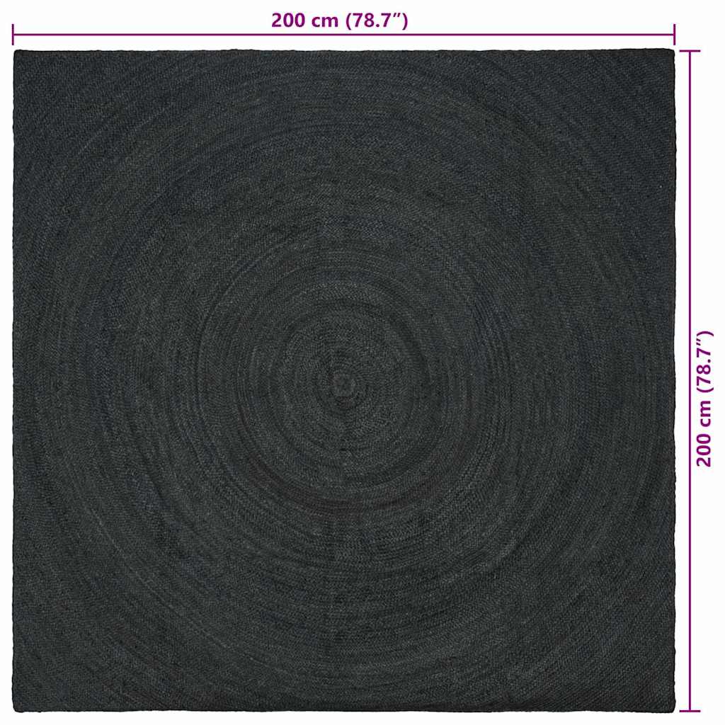Bereichsteppiche Dunkelgrau 200 x 200 cm Jute
