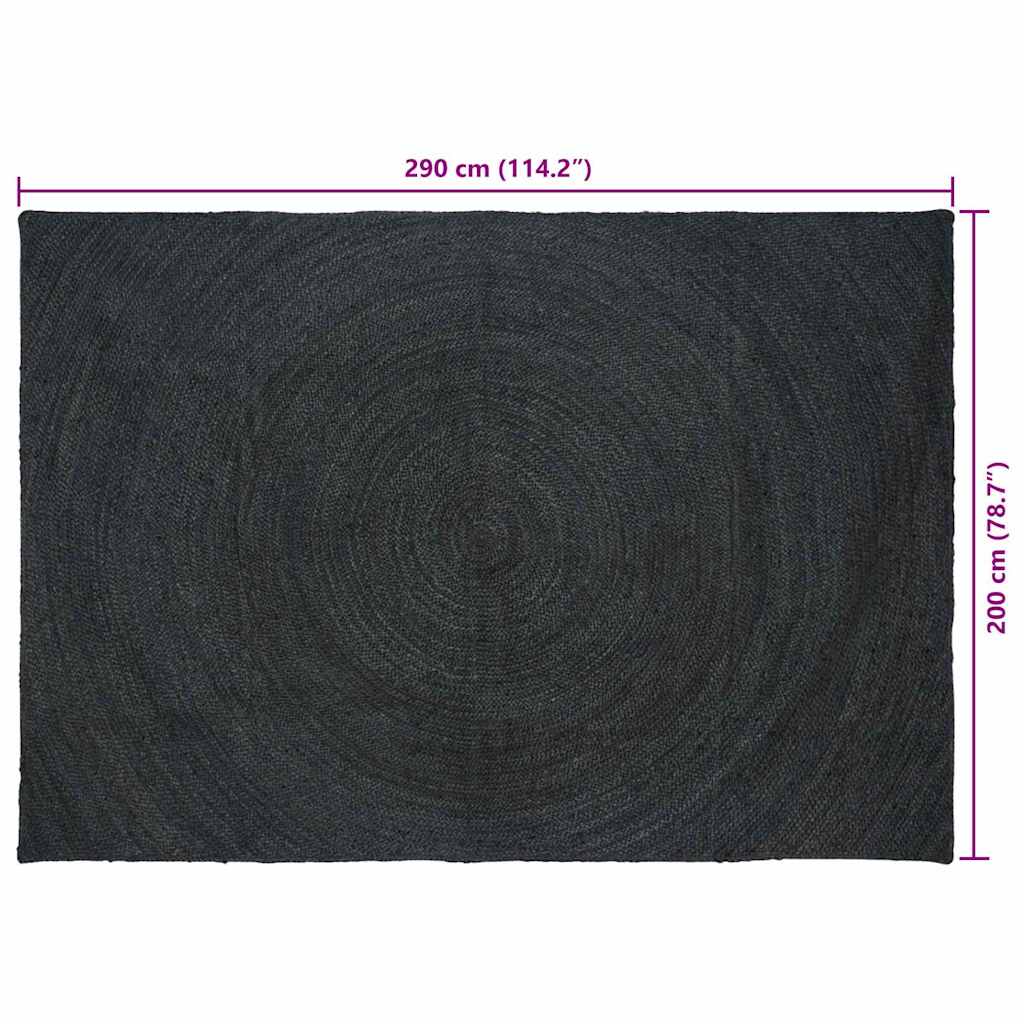 Bereichsteppiche Dunkelgrau 200 x 290 cm Jute