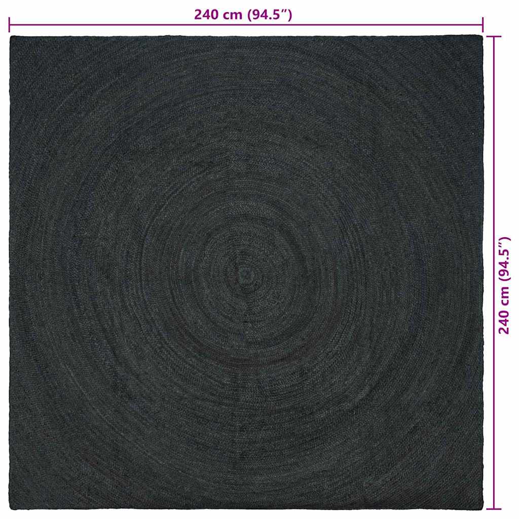 Bereichsteppiche Dunkelgrau 240 x 240 cm Jute
