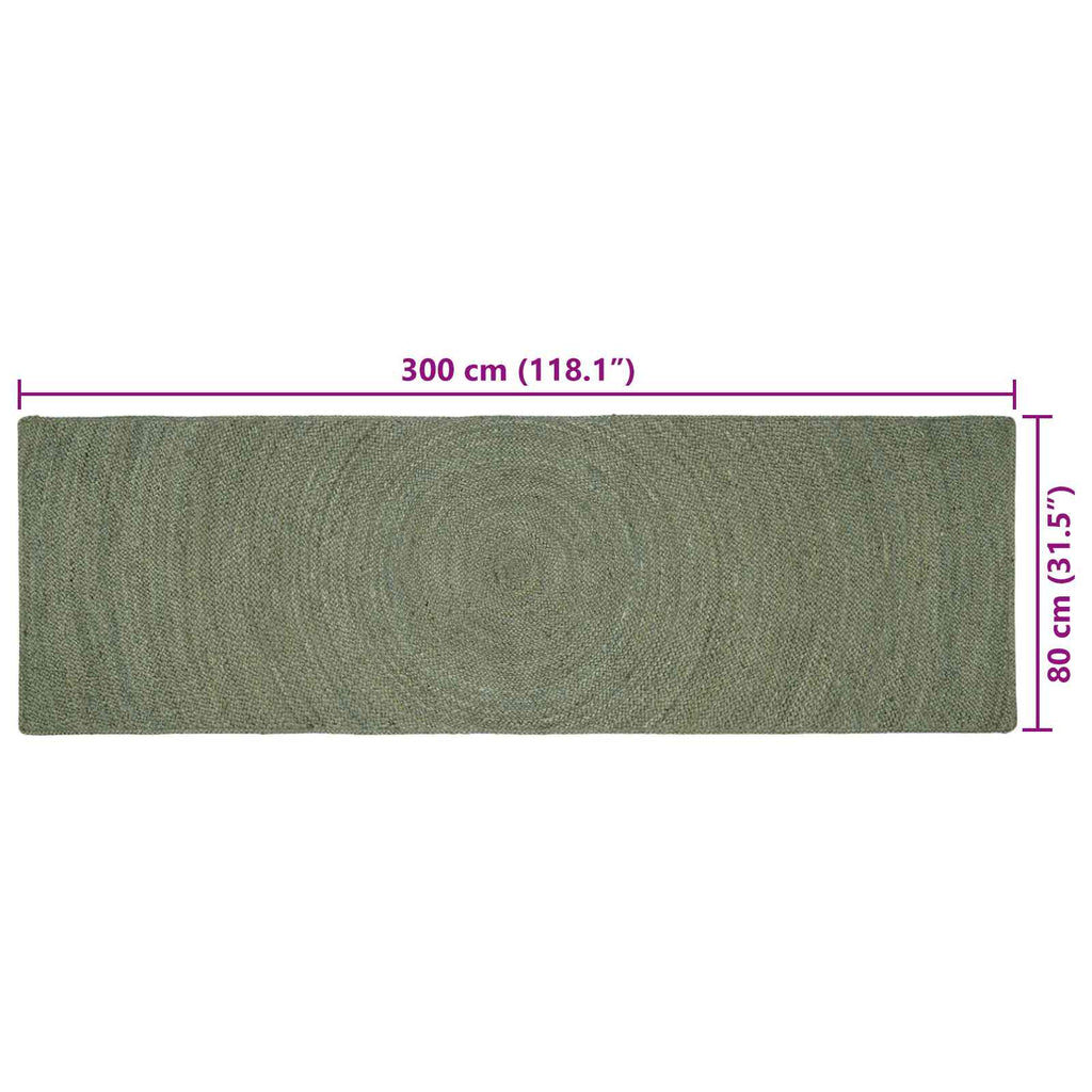 Bereichsteppiche Olive Grün 80 x 300 cm Jute