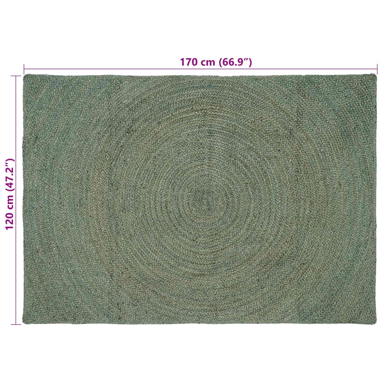 Bereichsteppiche Olive Grün 120 x 170 cm Jute