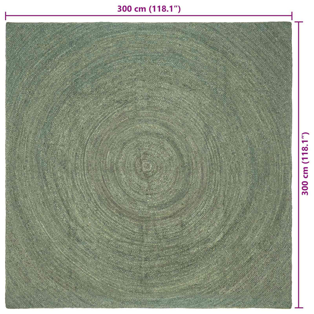 Bereichsteppiche Olive Grün 300 x 300 cm Jute