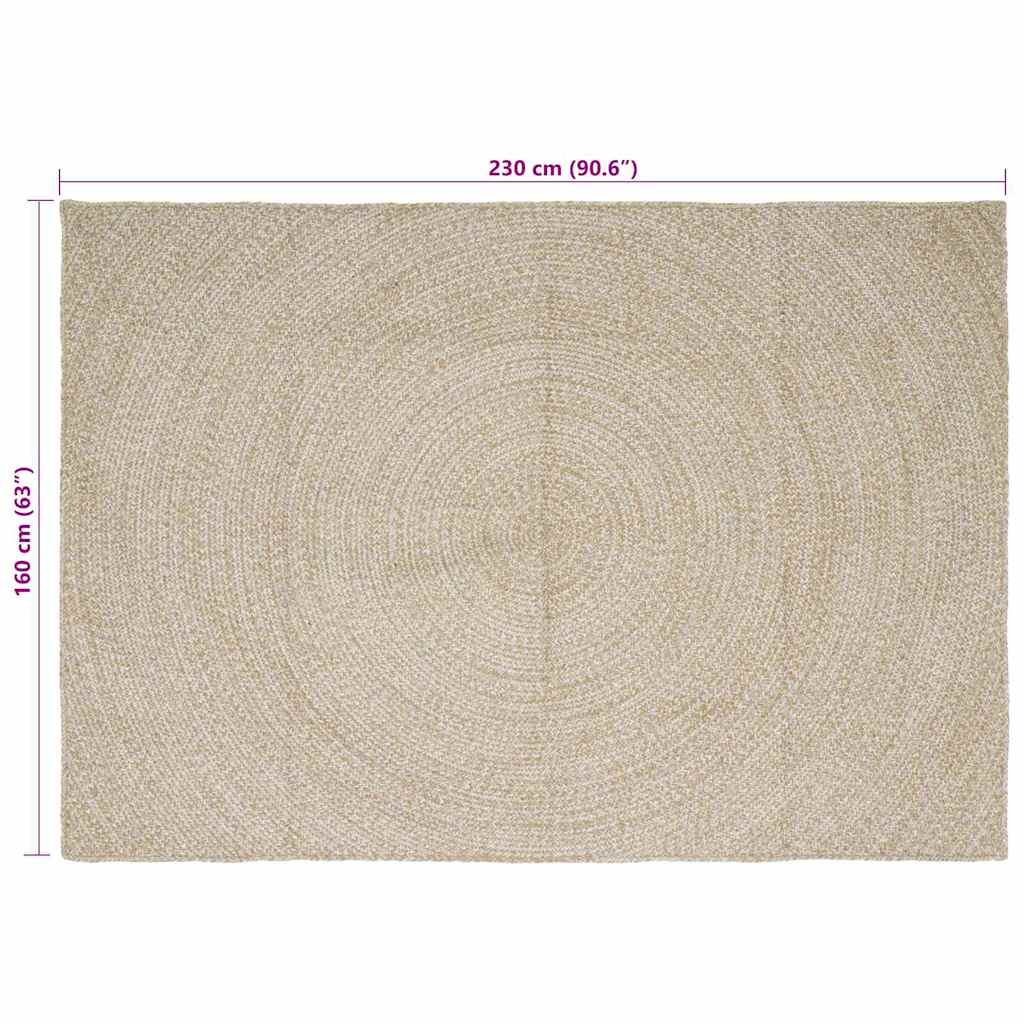 Bereichsteppiche Natürlich und Weiß 160 x 230 cm Jute