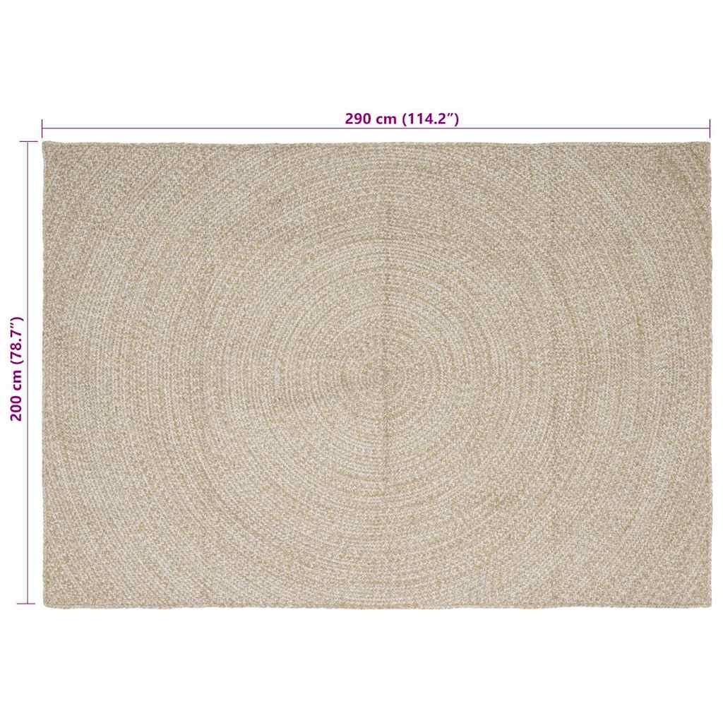 Bereichsteppiche Natürlich und Weiß 200 x 290 cm Jute