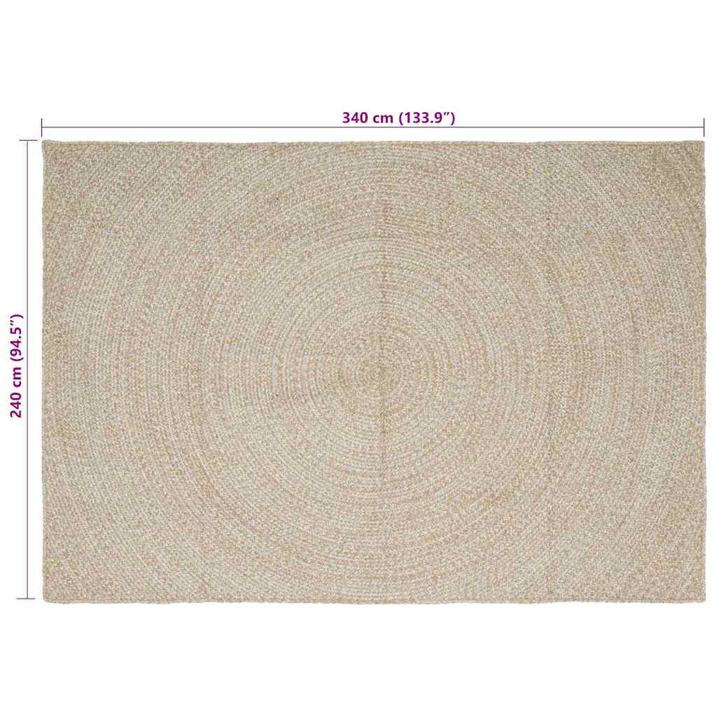 Bereichsteppiche Natürlich und Weiß 240 x 340 cm Jute