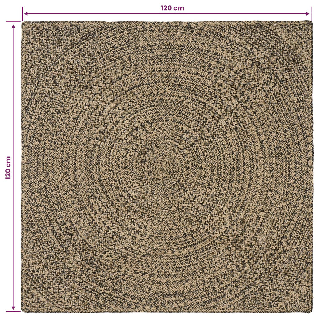 Bereichsteppiche Natürlich und Schwarz 120 x 120 cm Jute