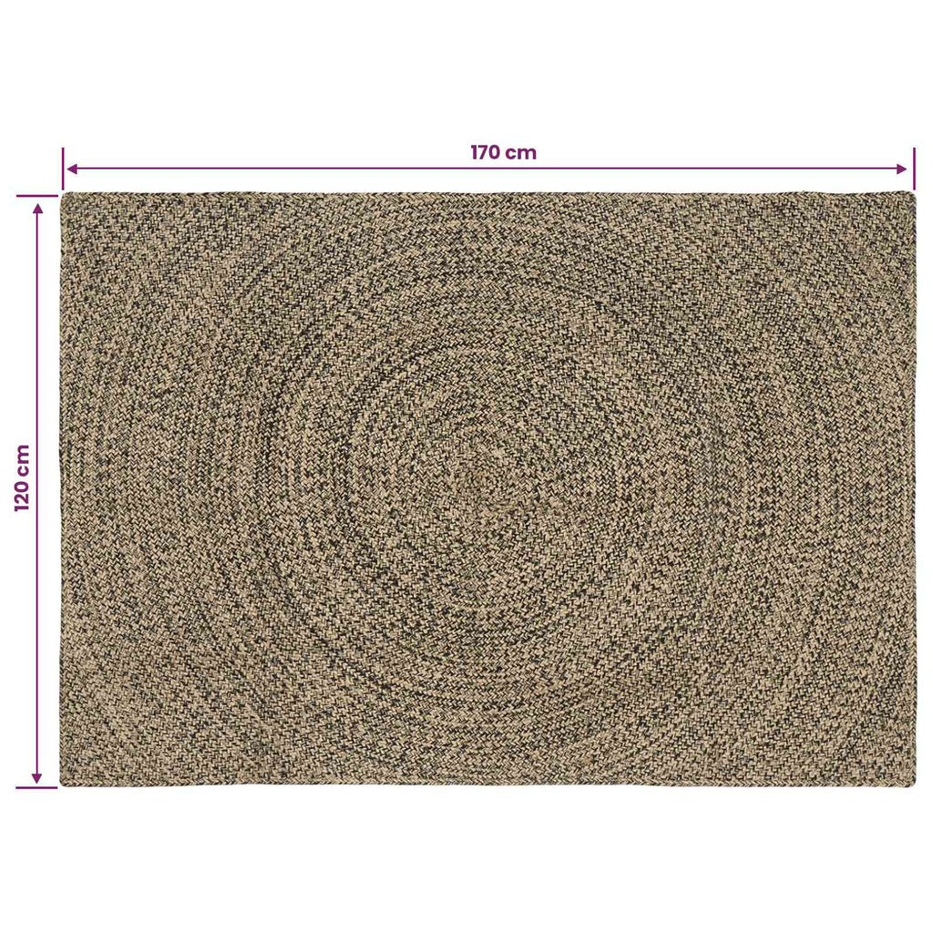 Bereichsteppiche Natürlich und Schwarz 120 x 170 cm Jute