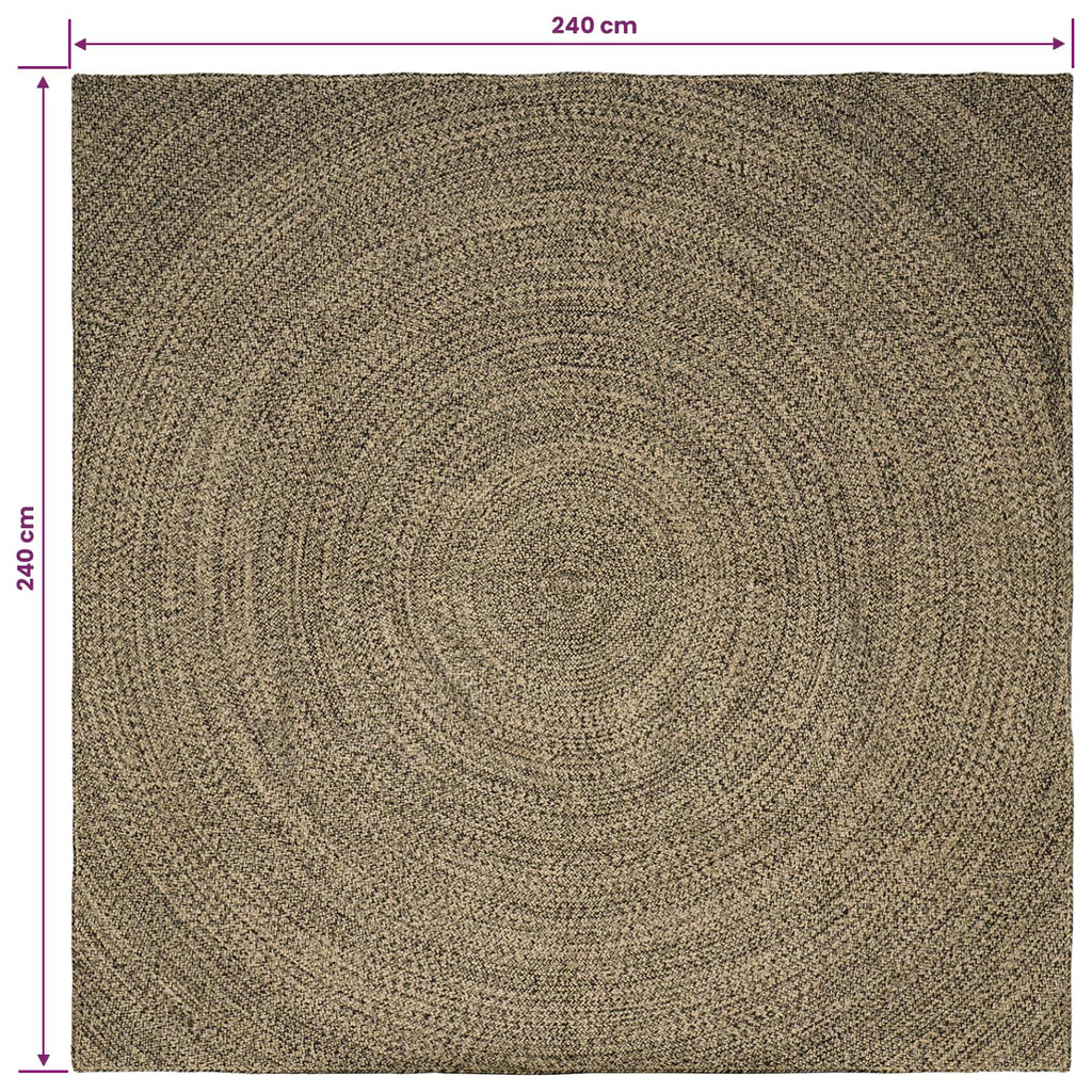 Bereichsteppiche Natürlich und Schwarz 240 x 240 cm Jute