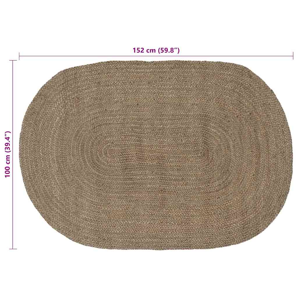 Bereichsteppiche Grau 100 x 152 cm Jute