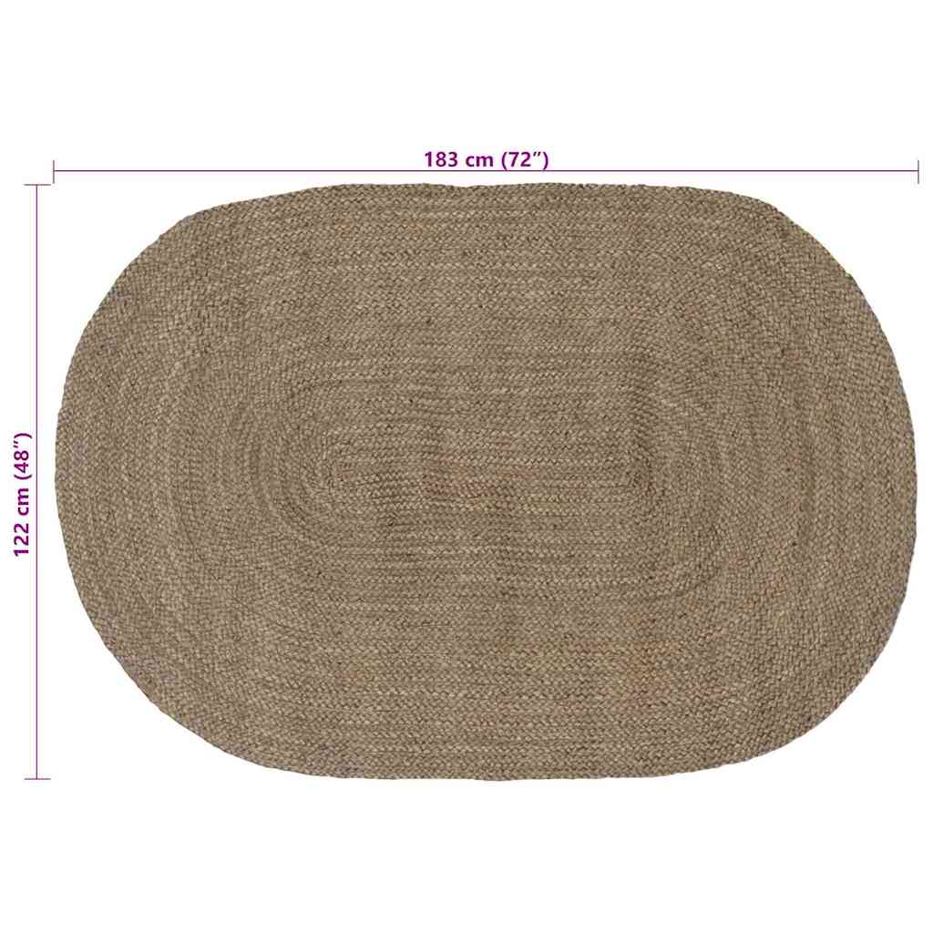 Bereichsteppiche Grau 122 x 183 cm Jute