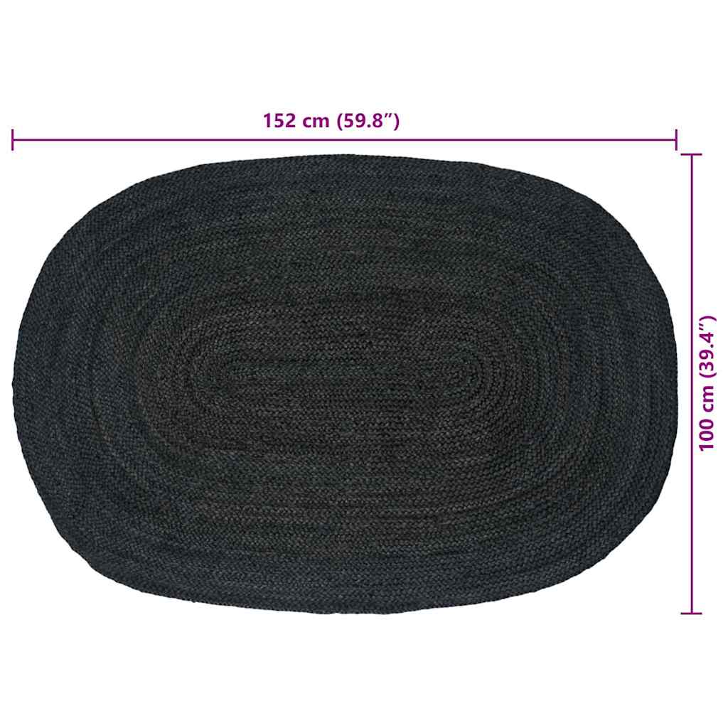 Bereichsteppiche Dunkelgrau 100 x 152 cm Jute