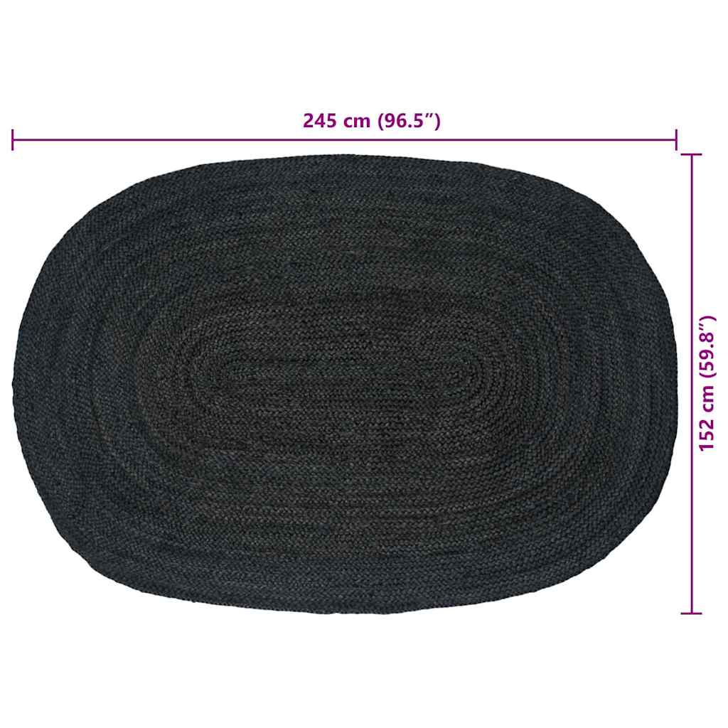 Bereichsteppiche Dunkelgrau 152 x 245 cm Jute