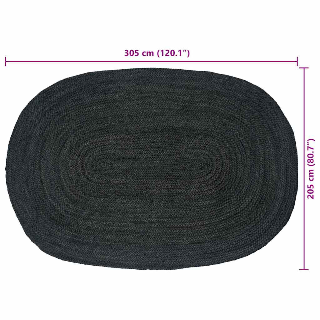 Bereichsteppiche Dunkelgrau 205 x 305 cm Jute