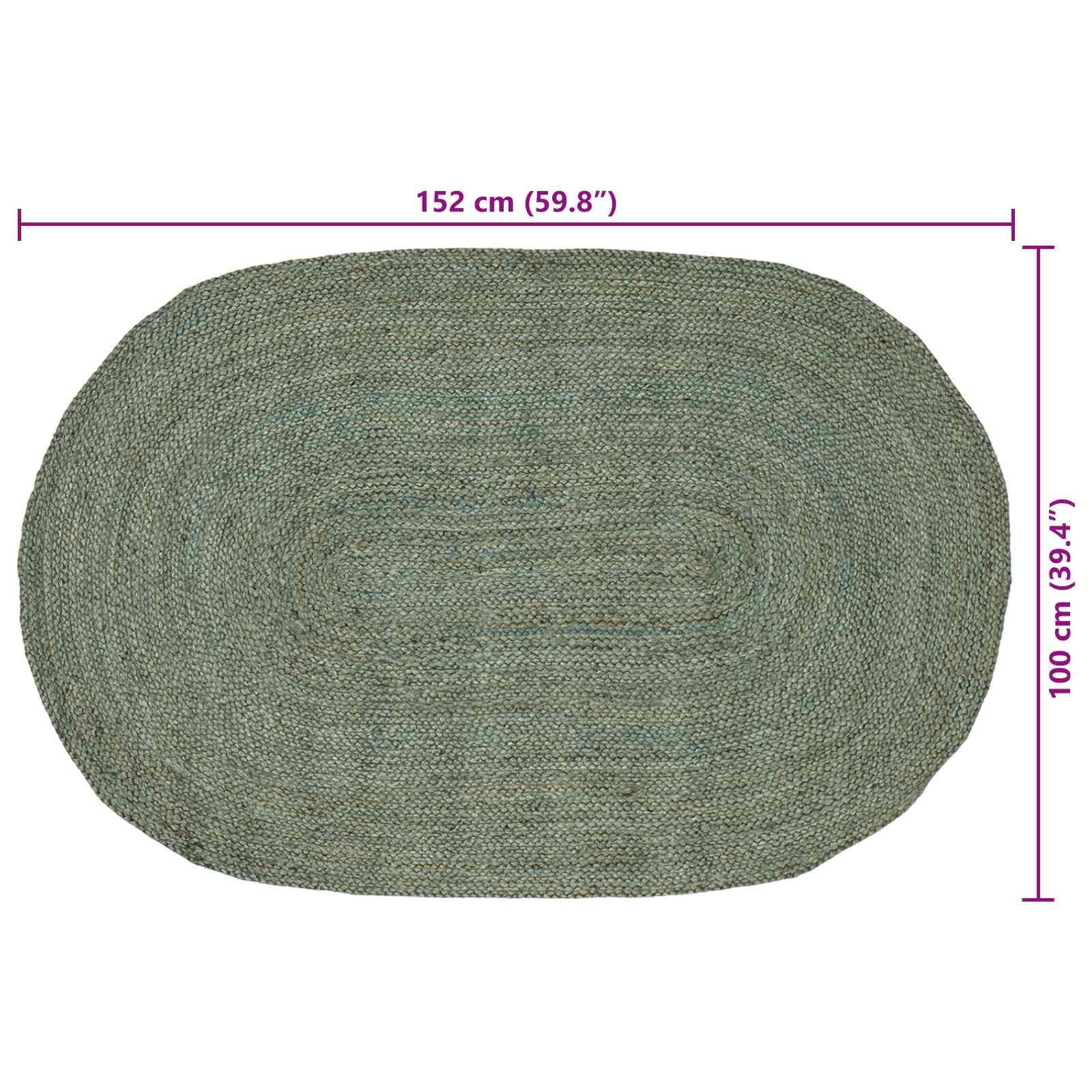 Bereichsteppiche Olive Grün 100 x 152 cm Jute