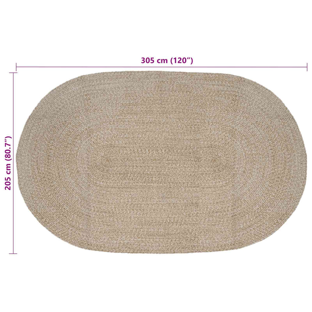 Bereichsteppiche Weiß 205 x 305 cm Jute