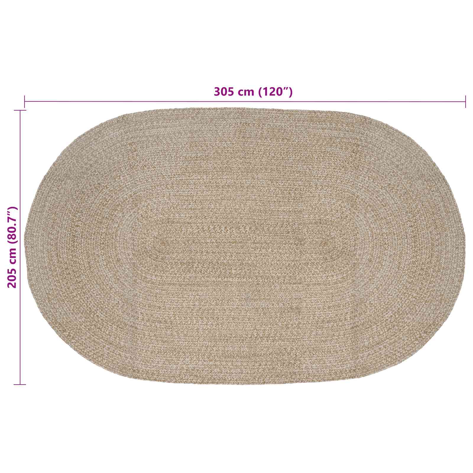 Bereichsteppiche Weiß 205 x 305 cm Jute
