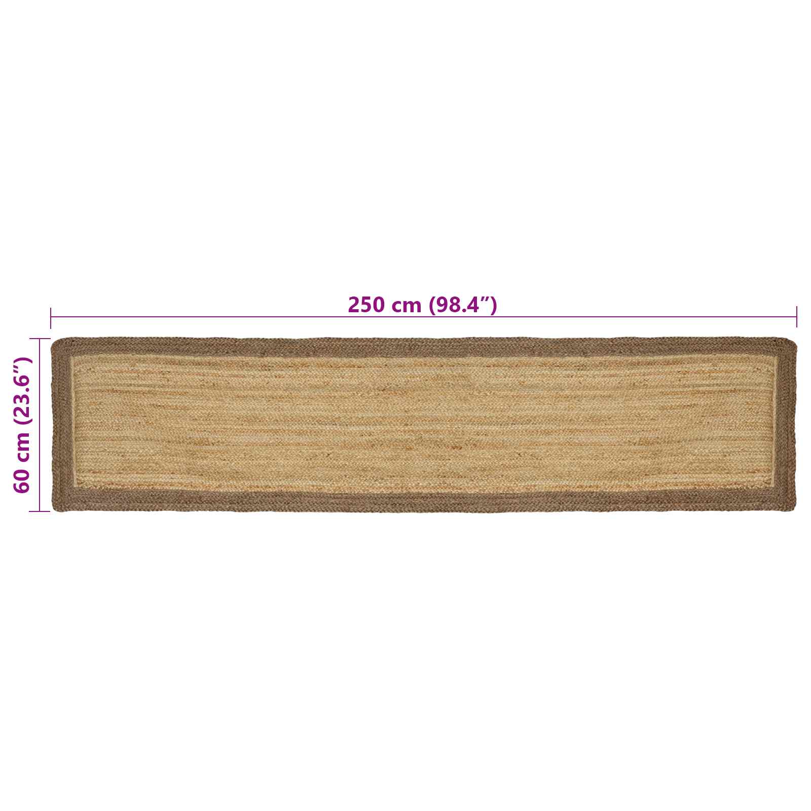Bereichsteppiche Grau 60 x 250 cm Jute