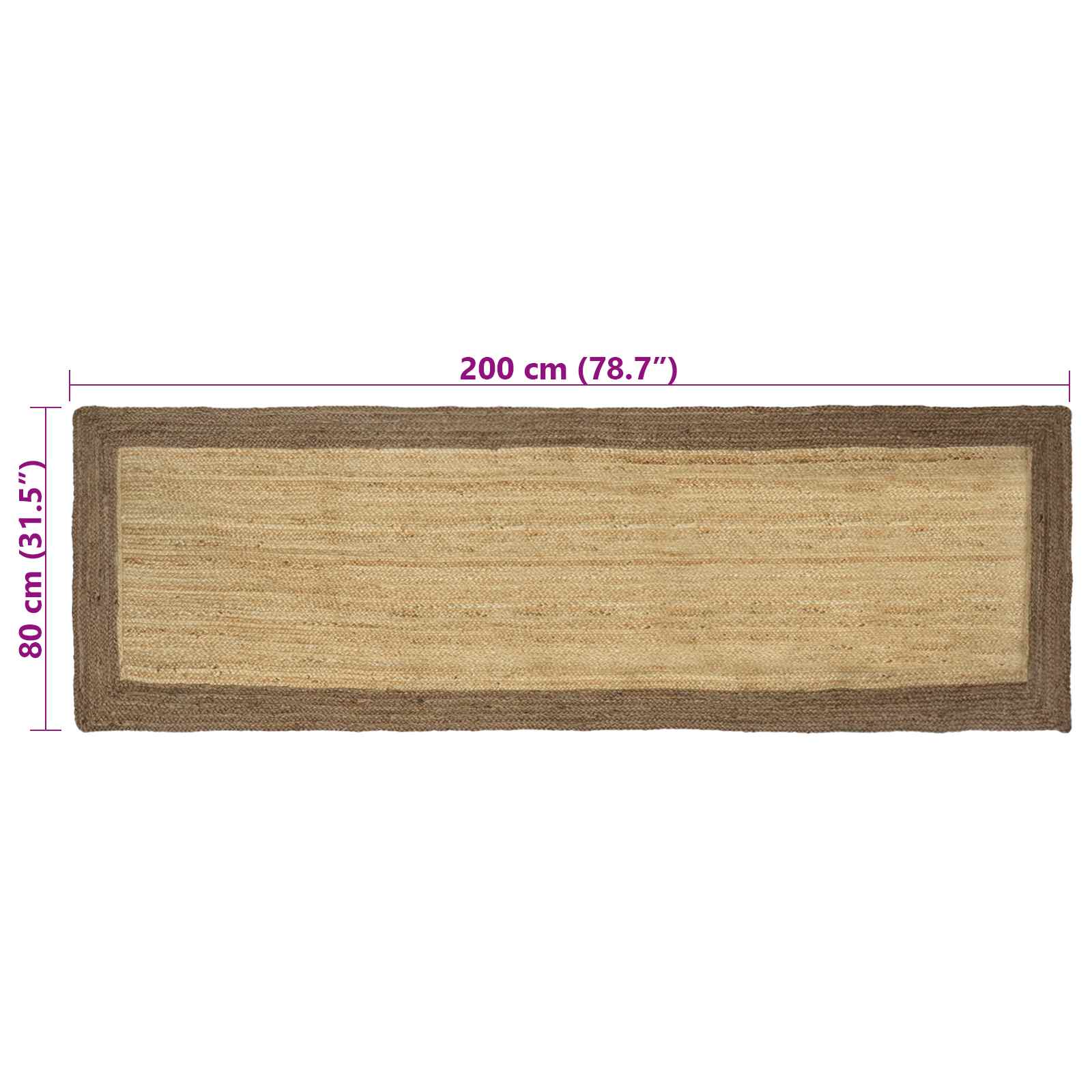 Bereichsteppiche Grau 80 x 200 cm Jute