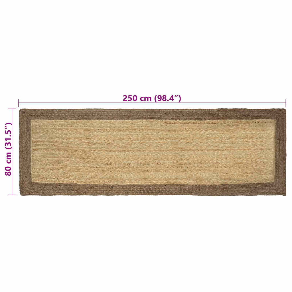 Bereichsteppiche Grau 80 x 250 cm Jute