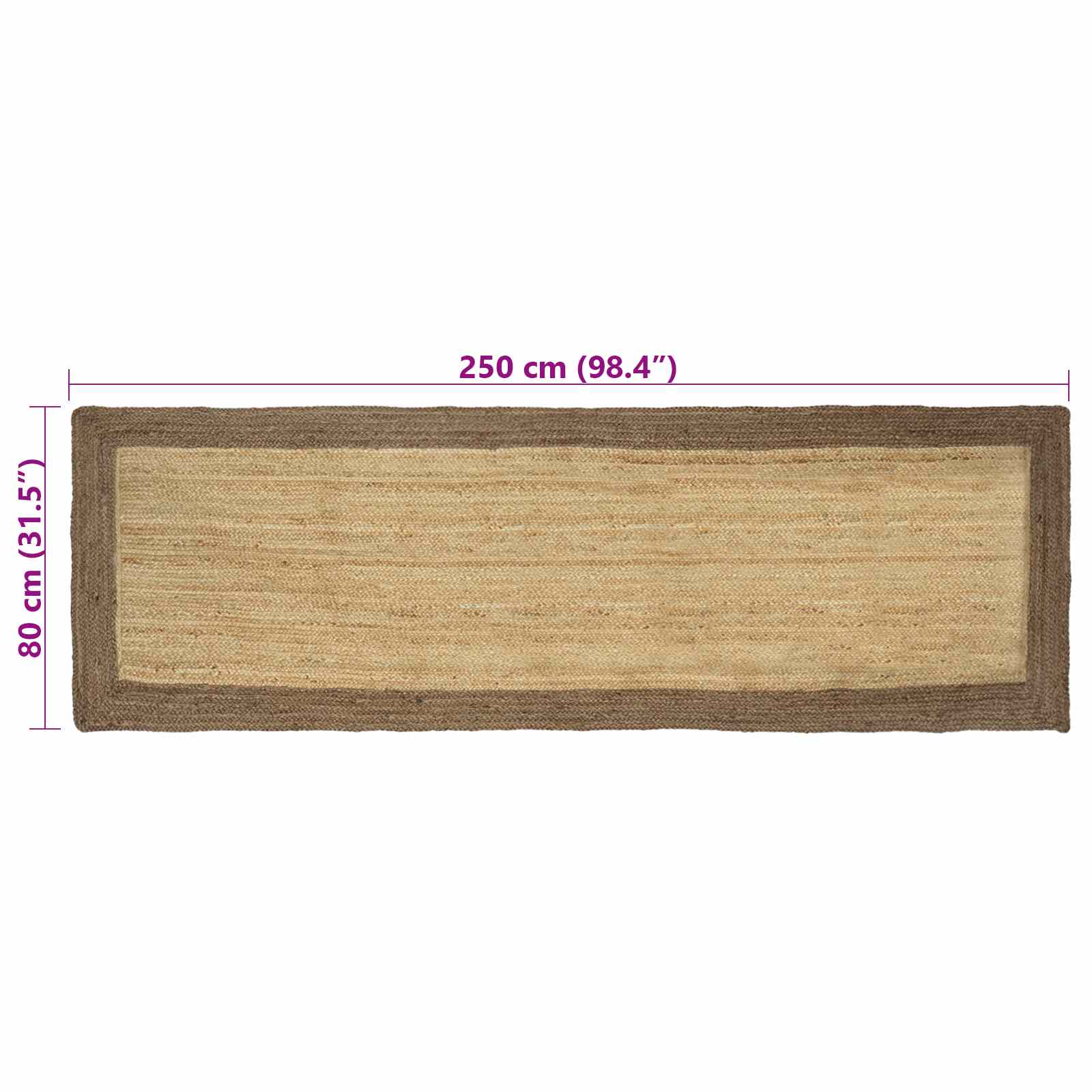 Bereichsteppiche Grau 80 x 250 cm Jute