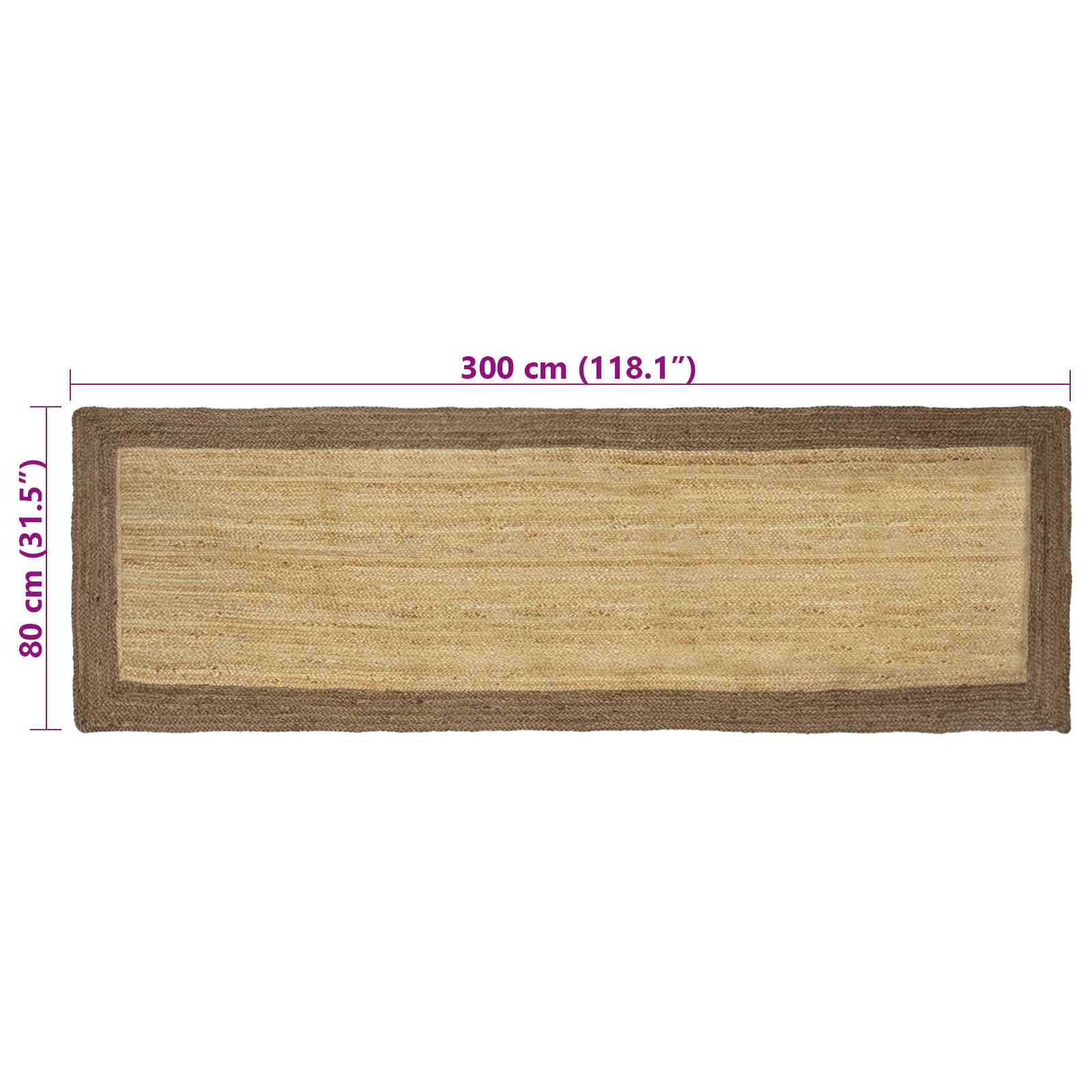 Bereichsteppiche Grau 80 x 300 cm Jute