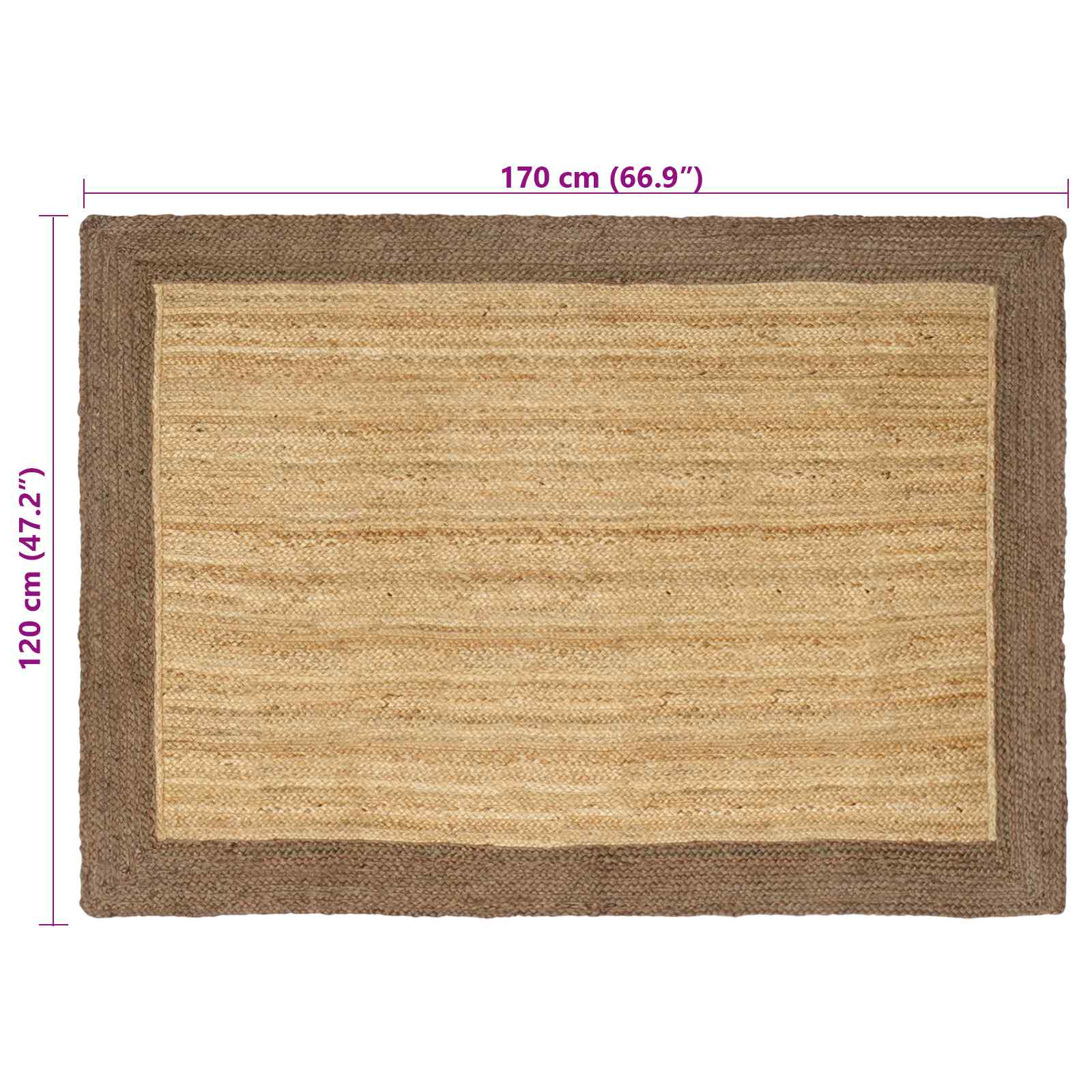 Bereichsteppiche Grau 120 x 170 cm Jute