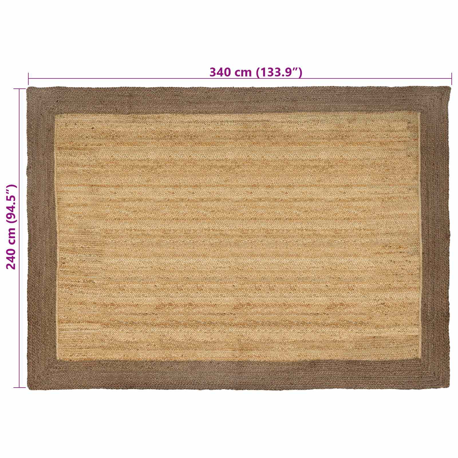Bereichsteppiche Grau 240 x 340 cm Jute