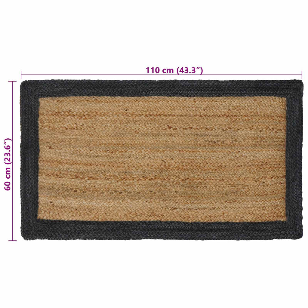 Bereichsteppiche Dunkelgrau 60 x 110 cm Jute