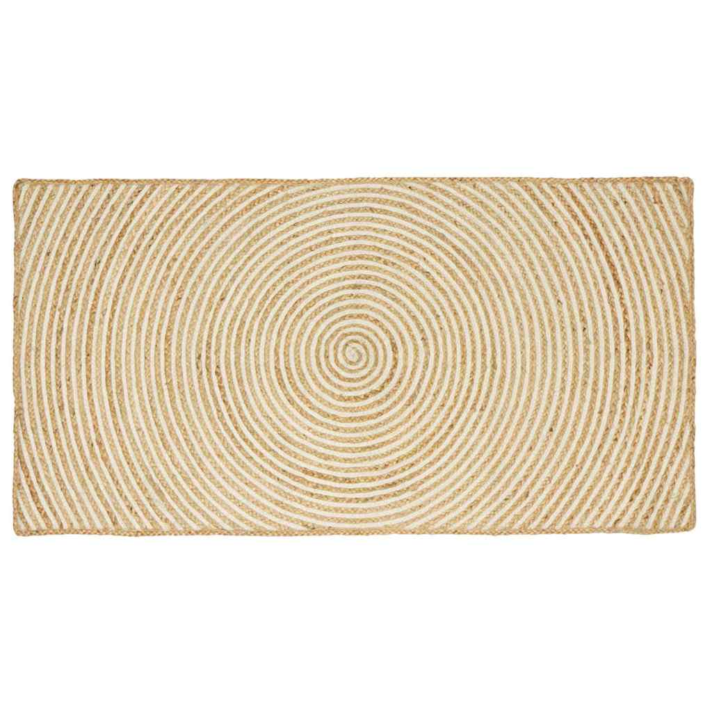 Bereichsteppiche Weiß 100 x 200 cm Jute