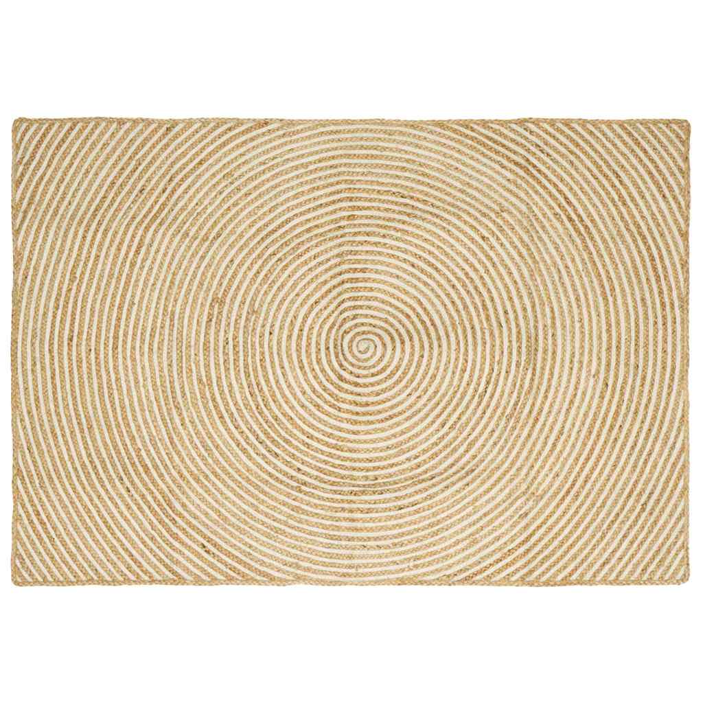 Bereichsteppiche Weiß 120 x 170 cm Jute