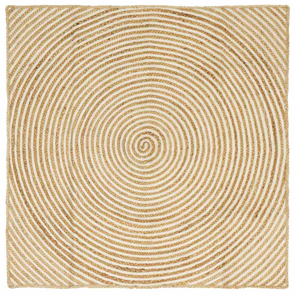 Bereichsteppiche Weiß 160 x 160 cm Jute