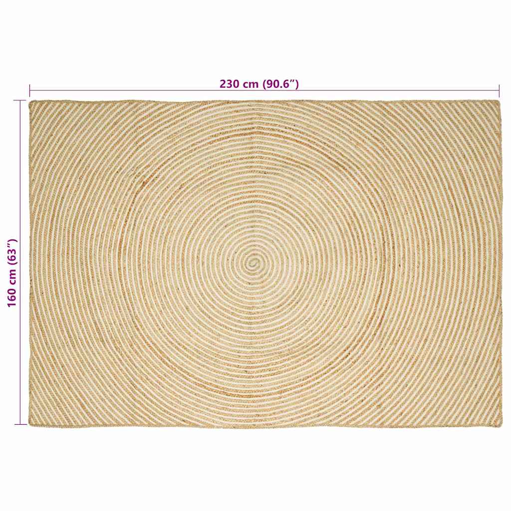 Bereichsteppiche Weiß 160 x 230 cm Jute