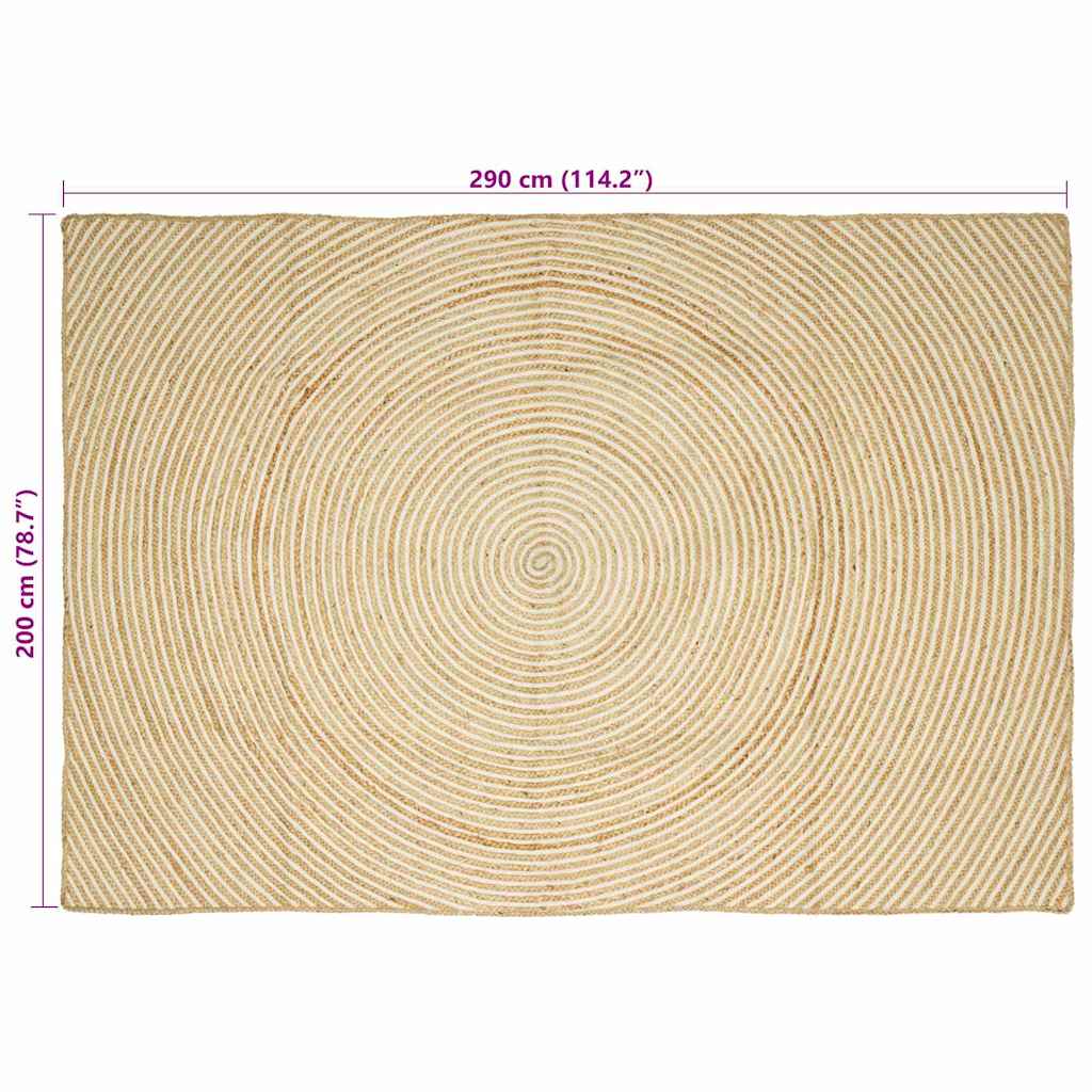 Bereichsteppiche Weiß 200 x 290 cm Jute