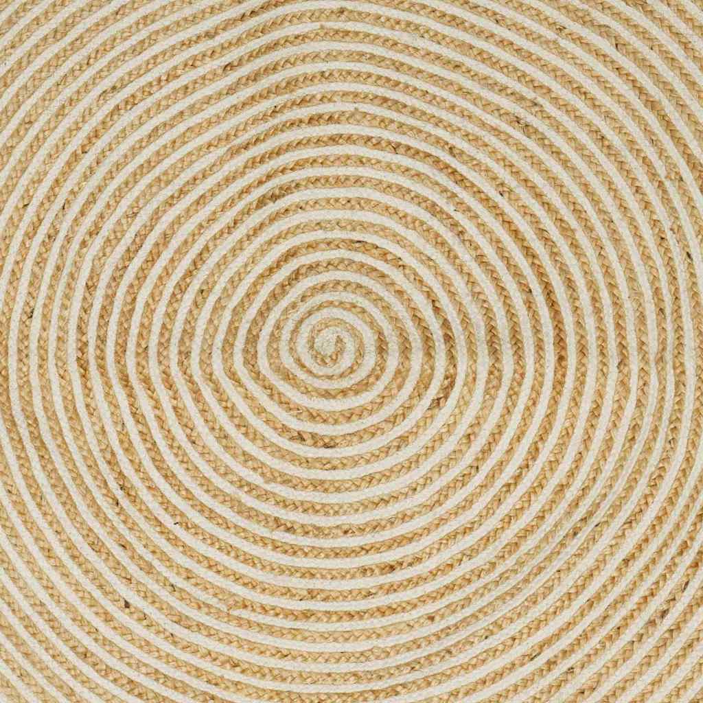 Bereichsteppiche Weiß 240 x 240 cm Jute