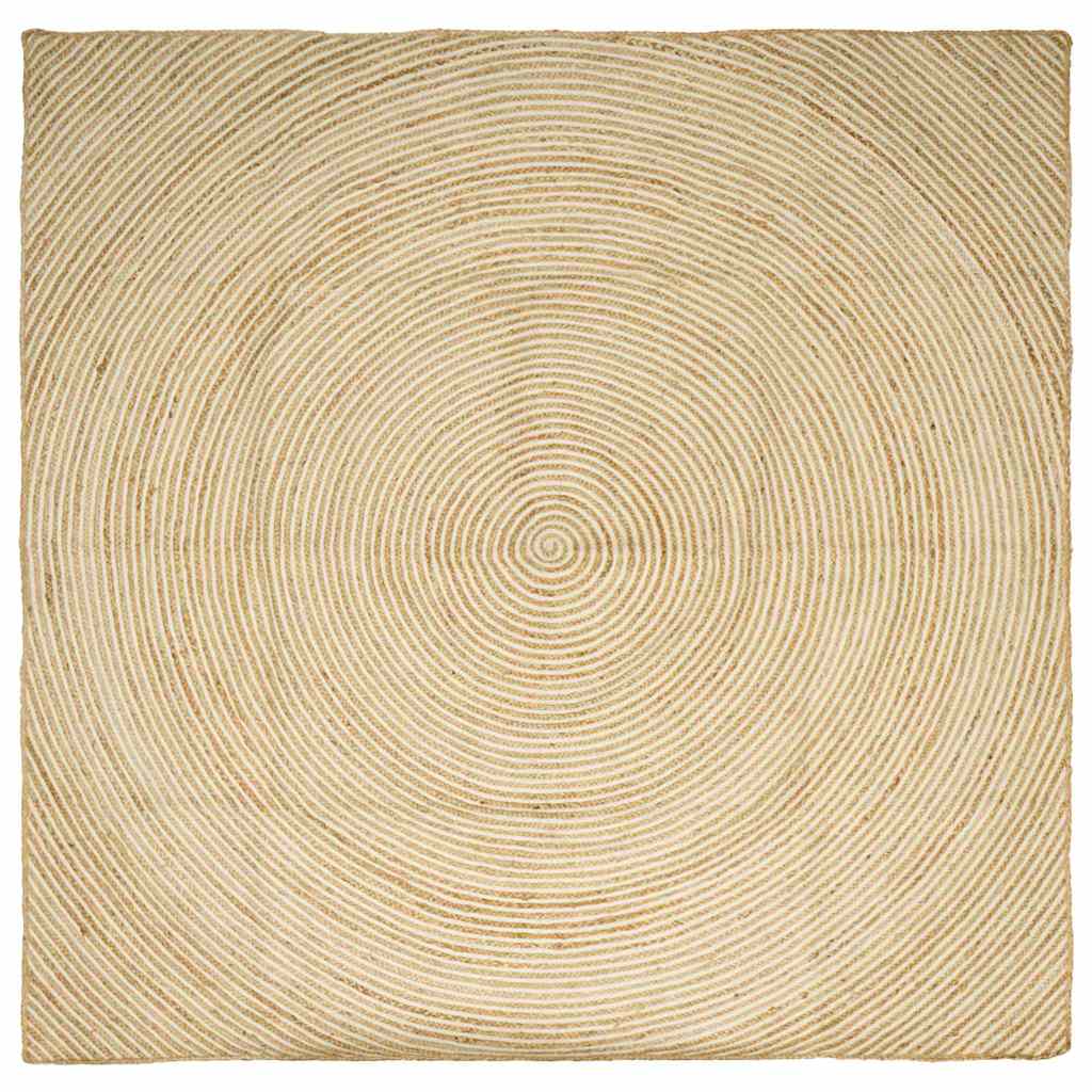 Bereichsteppiche Weiß 240 x 240 cm Jute