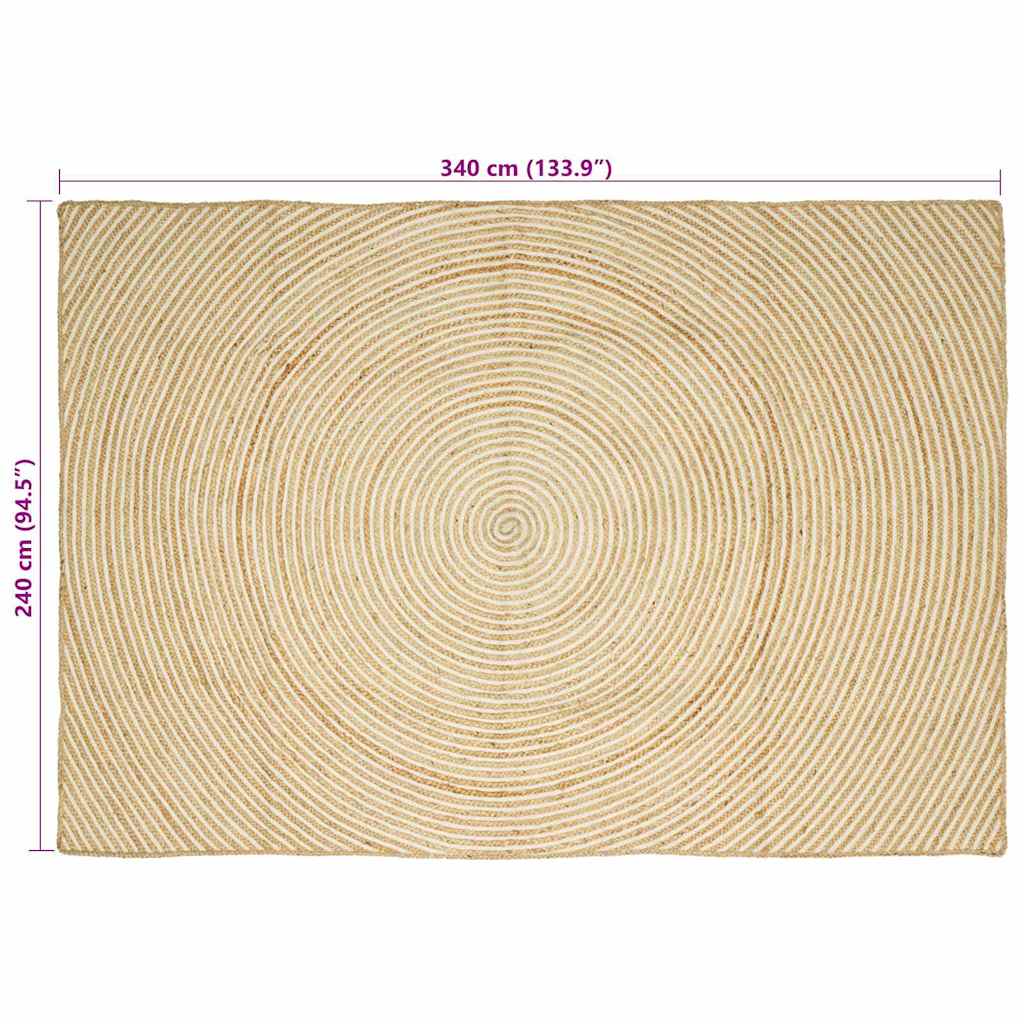 Bereichsteppiche Weiß 240 x 340 cm Jute
