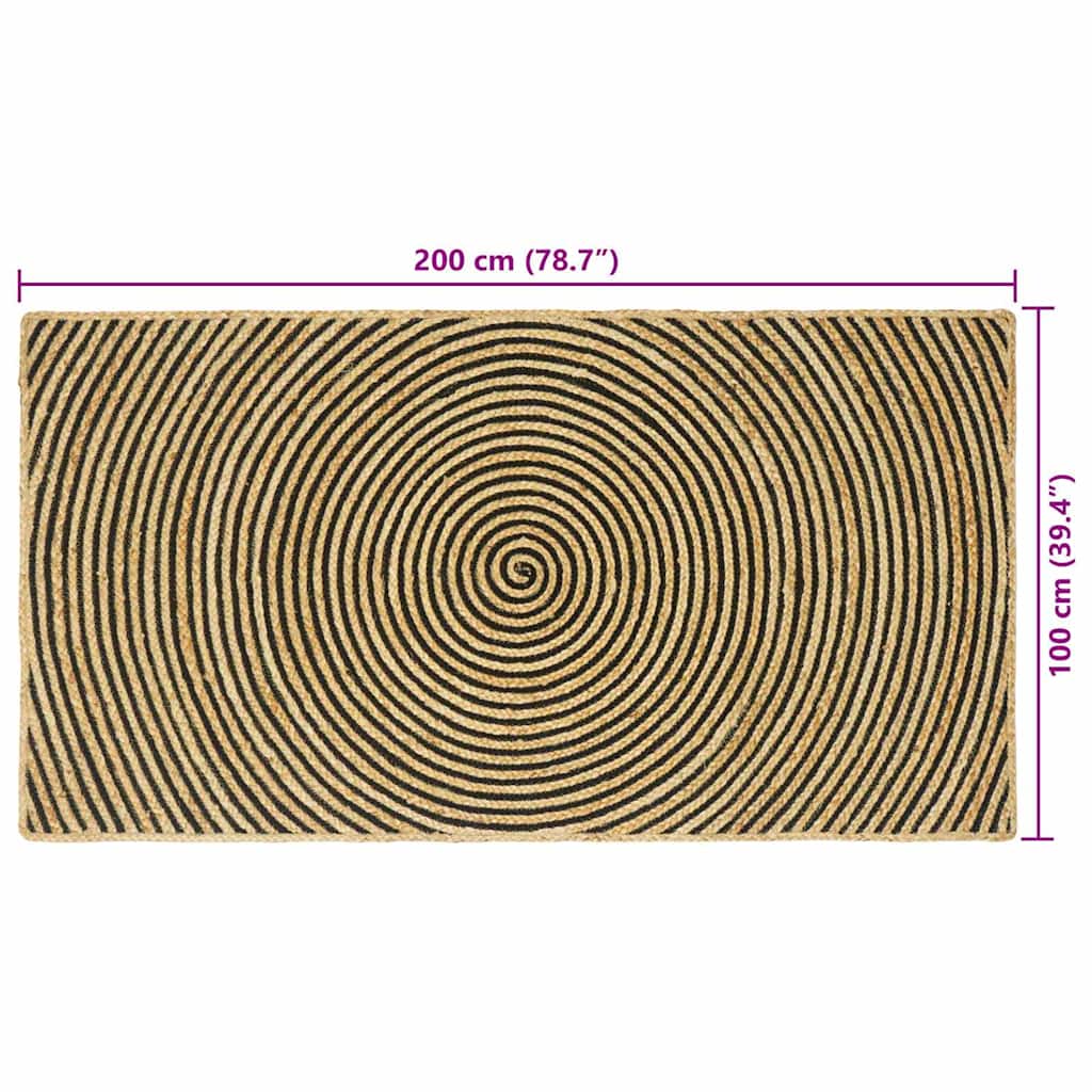 Bereichsteppiche Schwarz 100 x 200 cm Jute