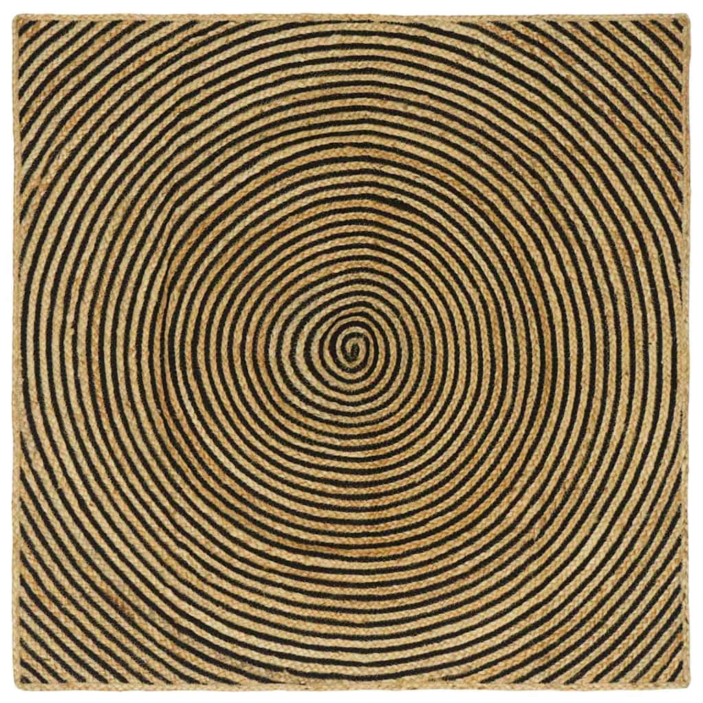 Bereichsteppiche Schwarz 160 x 160 cm Jute